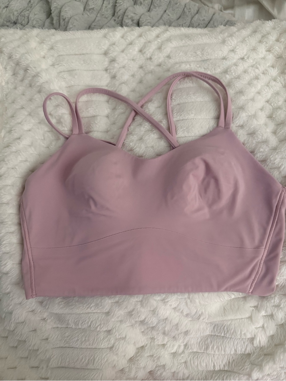 lululemon athletica Light Mauve Strappy Longline Sports Bra